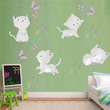 kitty cats wall decals kitten erfly