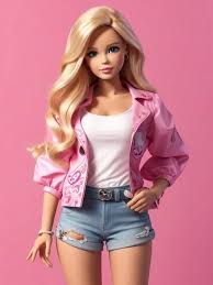 barbie doll cute blond outfit pink