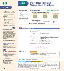 6 5 Point Slope Form And Writing Linear