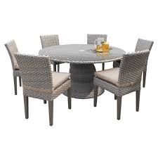 Round Glass Top Patio Dining Table