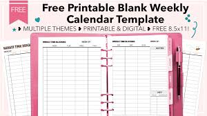 blank weekly calendar template