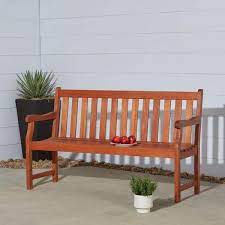 5 ft eucalyptus wood garden bench v023