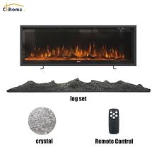 Clihome Flame 50 In Black Wall Mounted