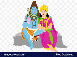 lord shiva and parvati vector