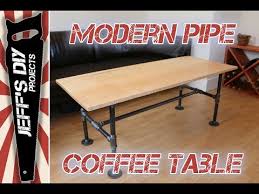 Modern Coffee Table With Black Pipes