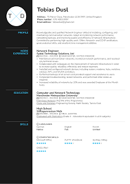 Using a free resume template allows you to focus on writing the content without spending too much. Network Engineer Resume Sample Kickresume