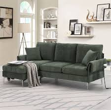 merax modern chenille l shaped sofa