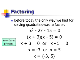 quadratic equation by factoring