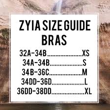 Zyia Active Bra Size Guide In 2019 Bra Size Charts Bra