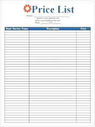 Excel Price List Template Related Post Supplier Price List Template