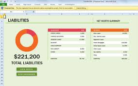 Free Net Worth Spreadsheet Template For Excel 2013