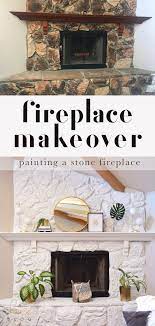 diy stone fireplace makeover