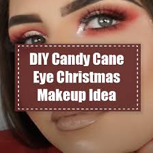 diy candy cane eye christmas makeup idea