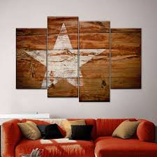Wooden Star Multi Panel Canvas Wall Art
