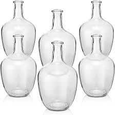 6 Pcs Large Clear Glass Vases Set