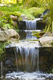 Garden Stream Waterfall Wallpaper