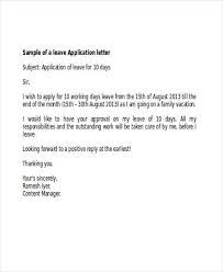     Leave Form Templates  employee leave form request for a voluntary   leave  application template     Sample Letter