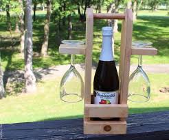 Diy Wine Caddy With Glass Holder Wine