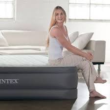 Intex Full Premaire I Fiber Tech Elevated Air Mattress Bed With Built In Pump