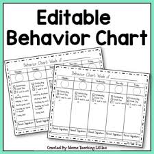editable behavior chart by mama