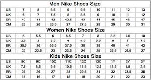 Tag Mens Womens Shoe Size Chart Nike Exhaustive Nike Mens