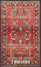 antique persian kerman fl red field