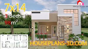 3 bedrooms terrace roof house plans