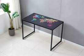 World 110 Glass Writing Desk Black