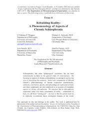 pdf rebuilding reality a phenomenology of aspects of chronic pdf rebuilding reality a phenomenology of aspects of chronic schizophrenia