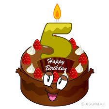 free 5th birthday cake cartoon image