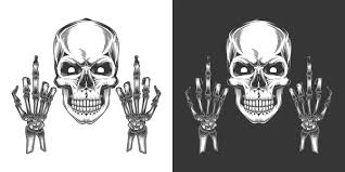 skeleton middle finger vector images