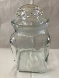 vintage clear glass square apothecary