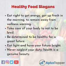 healthy food slogans unique and