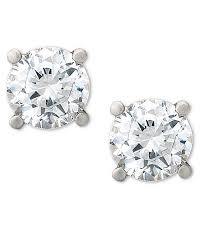 Certified Diamond Stud Earrings In Platinum