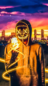 neon mask hacker hackers lonely