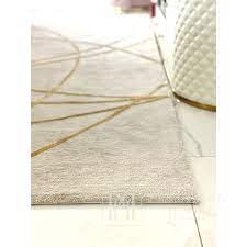 modern glamor gray gold stripes carpet
