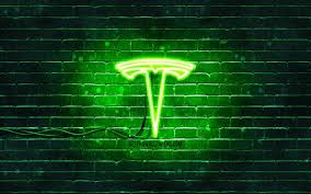 The great collection of tesla logo wallpapers for desktop, laptop and mobiles. Download Wallpapers Tesla Green Logo 4k Green Brickwall Tesla Logo Cars Brands Tesla Neon Logo Tesla For Desktop Free Pictures For Desktop Free
