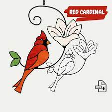 Red Cardinal Stained Glass Suncatcher