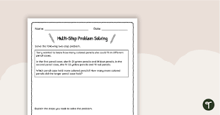 Multi Step Problem Solving Worksheet