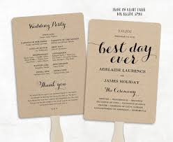 Printable Wedding Program Template Fan Wedding Program Diy