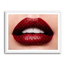 lv red lips wall art