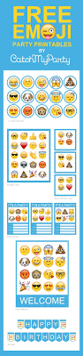 Free Emoji Party Printables Including Invitations Cupcake Toppers
