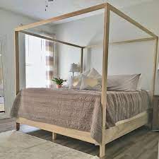Queen Size Canopy Bed Frame With