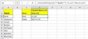 check if value is in list in excel