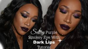 sultry purple smokey eye with dark lips