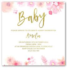 Sweet Florals Gold Foil Baby Shower Invitation