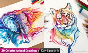 colorful animal drawings and paintings