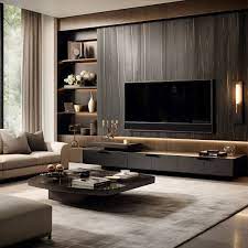 tv wall design in stylish living room