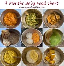 9 months baby food chart 9 months