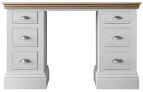 Florence dressing table with 3 drawers in white can be used as a stylish dressing table with matching stool and mirror from the copenhagen collection, or as a desk for the single bedroom or home office, crafted from white mdf and finished with a smooth lacquer makes this a durable and attractive. New England Painted 6 Drawer Dressing Table Furniture4yourhome